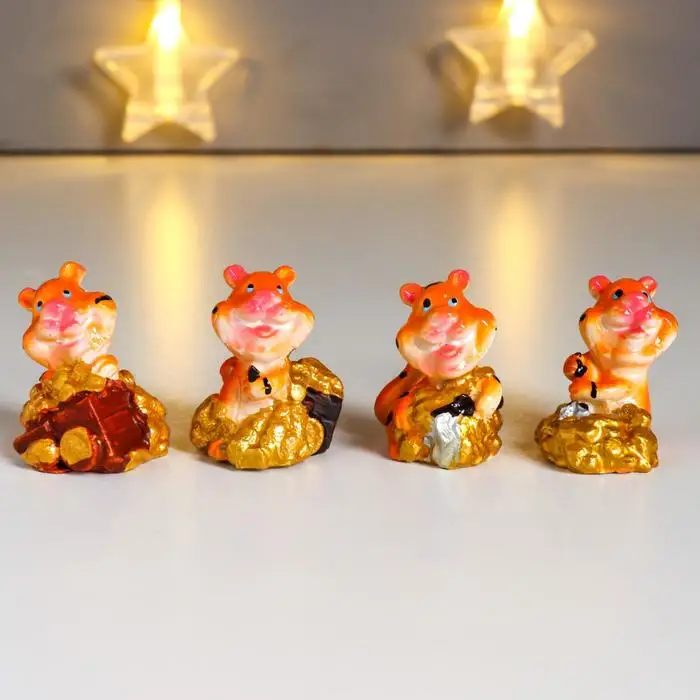 Сувенир полистоун &quotТигрёнок-золотоискатель&quot МИКС 3х3 2х2 5 см |