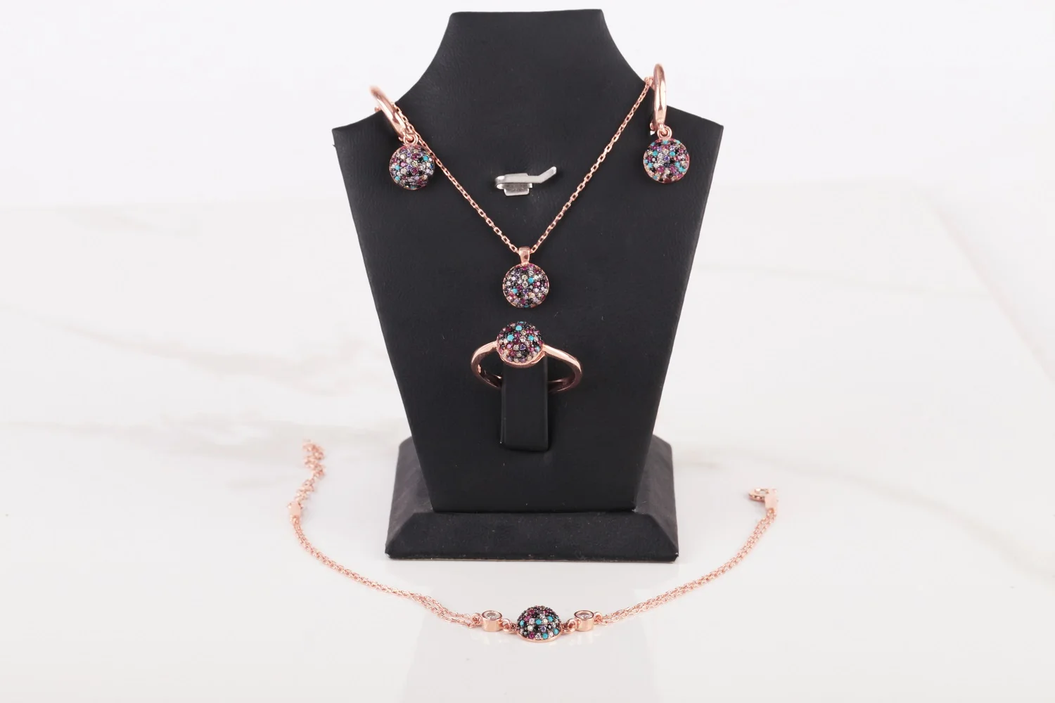 

UM US JEWELRY Zircon Stone Rod Coated 925 Sterling Silver Quad