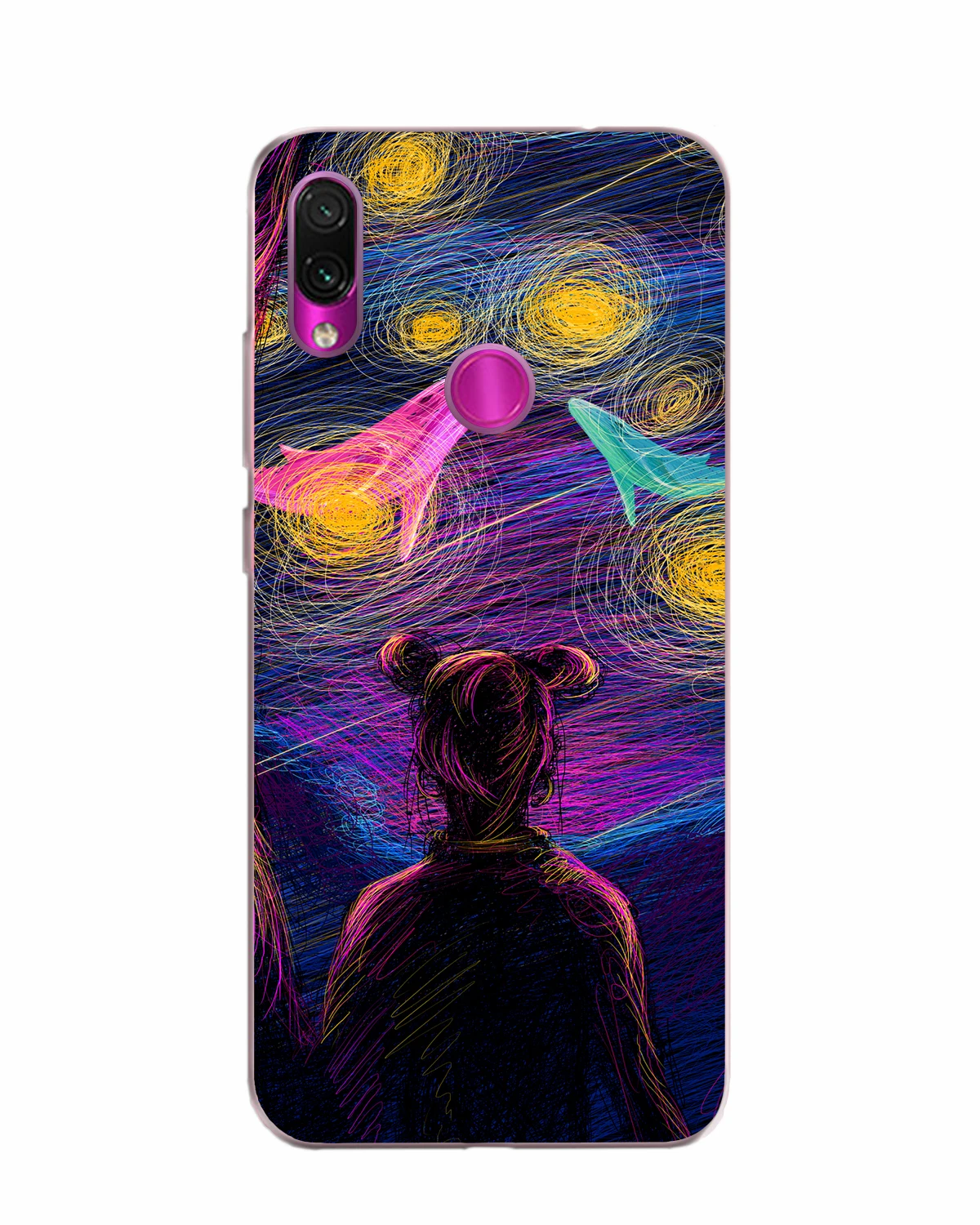 Силиконовый чехол Мобилиус на Xiaomi Redmi Note 7 рисунок Космос |