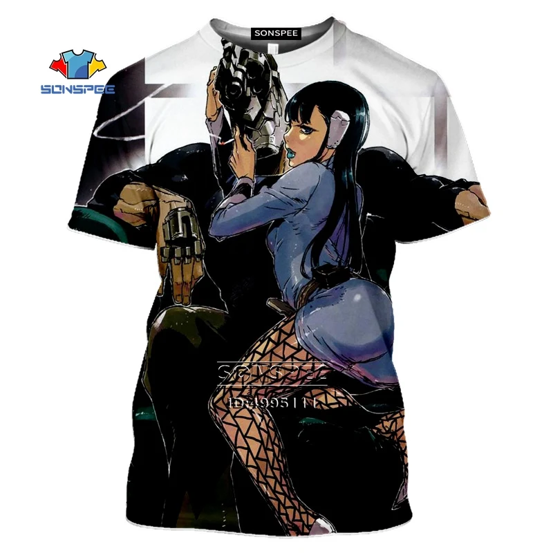 

SONSPEE No Gun Life Men's T-shirt 3D Print Juzo Inui Anime T shirt Unisex Casual Summer Short Sleeve Oversized Tops Sexy Girl Gu