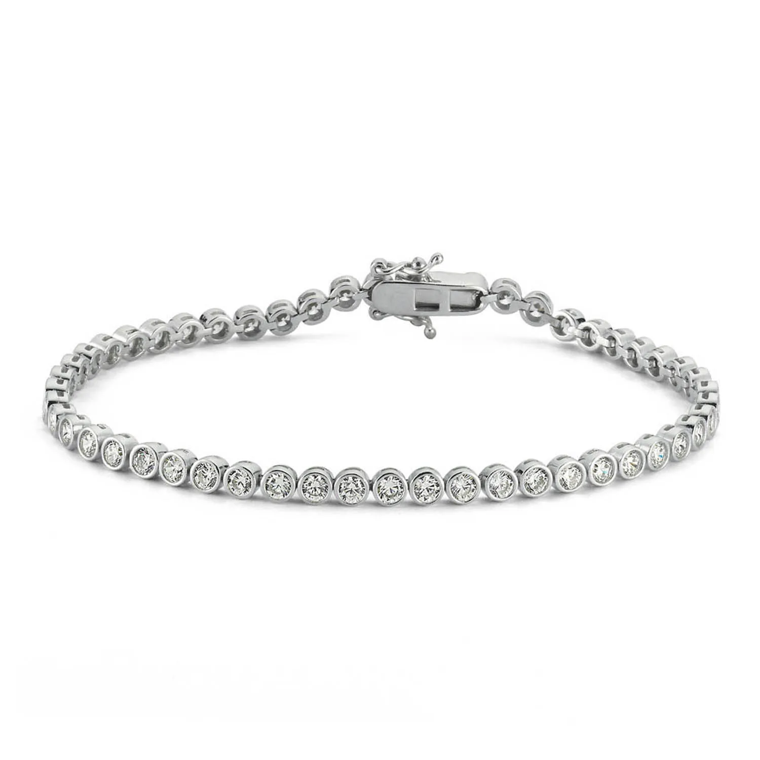 

Valori Jewels 3 Carat, Zirconia White Gemstone, Rhodium Plated, Tennis Bracelet