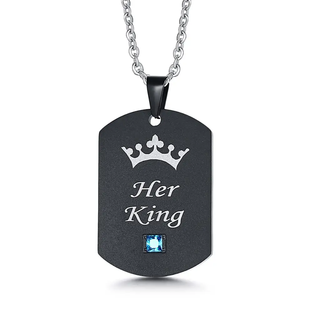 Черный титана стали пара Тег Кулон ожерелье юбилей подарок 3 2*2.2cm 1|Подвески| |