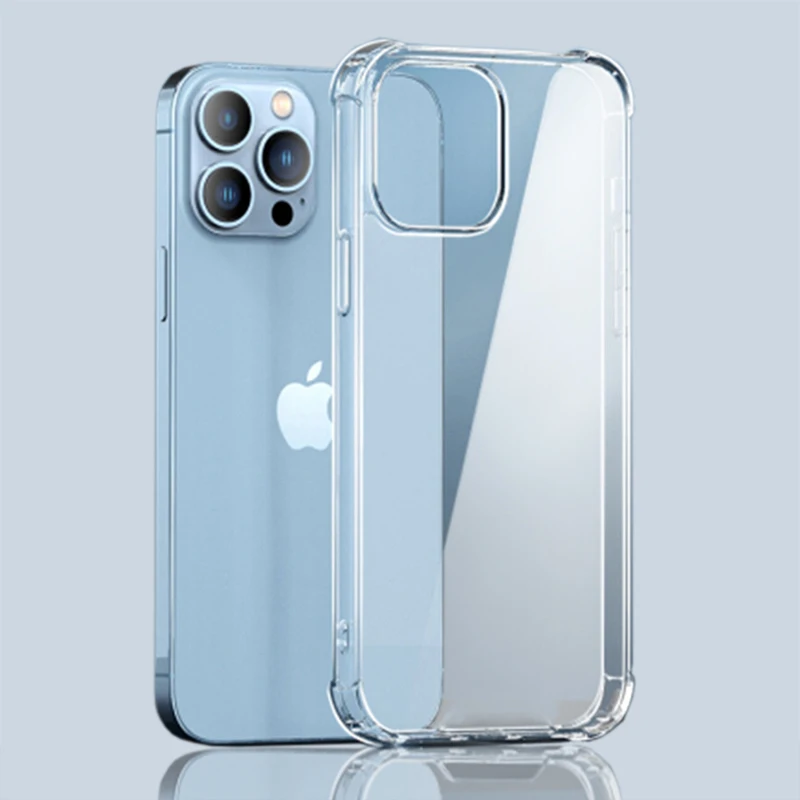 Luxury Thick Shockproof Phone Case For iPhone 13 12 11 Pro XS Max X XR Mini 6 6S 7 8 Plus SE2020 Transparent Silicone Back Cover