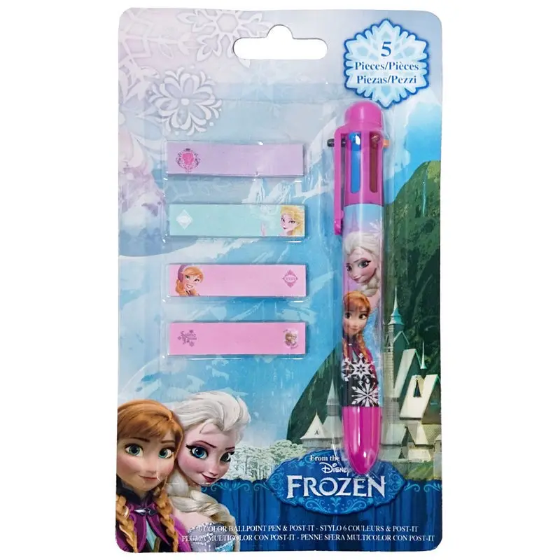 Шариковая ручка 6 цветов + наклейки замороженные |