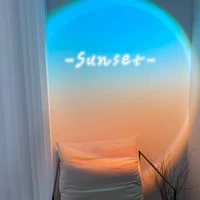 sunset led night lights projection atmosphere rainbow projetor night lamp for home bedroom live broadcast background wall decor