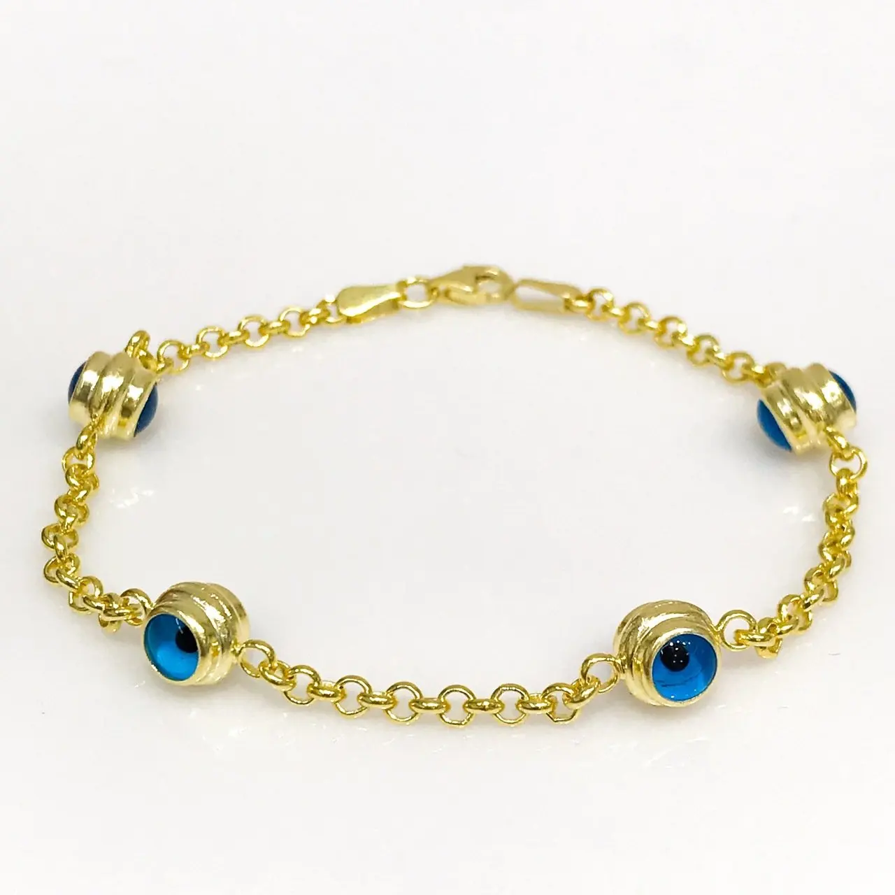 Тренд сглаза бисером тонкий цепной серебряный браслет|Гибкие и жесткие браслеты|