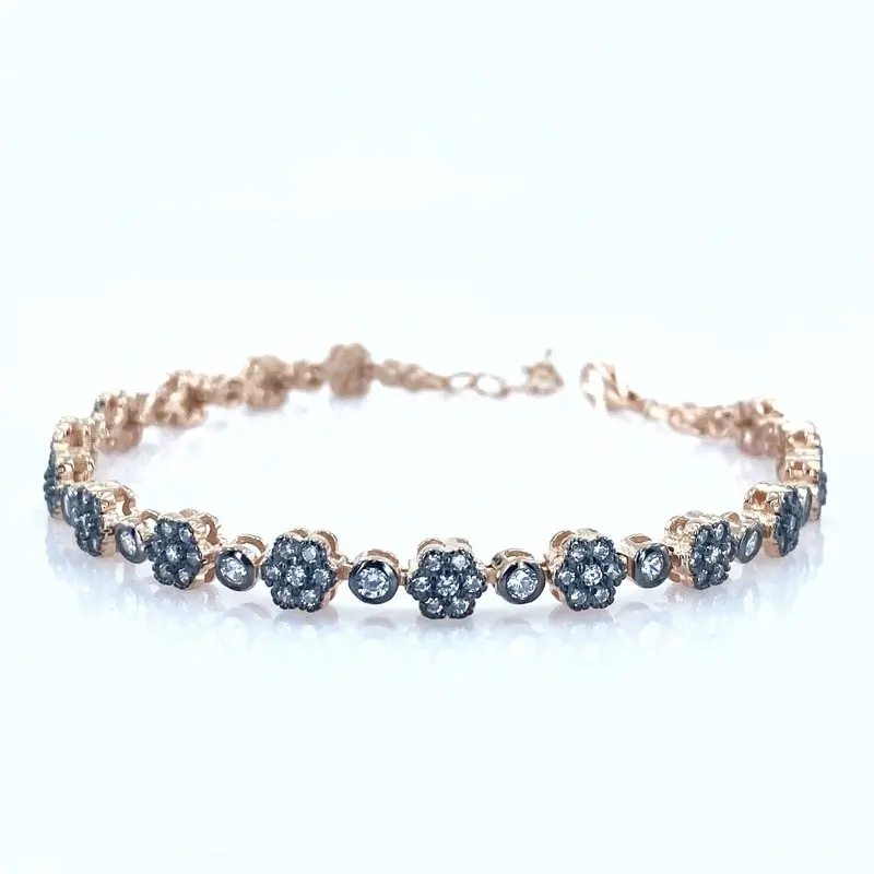 Османский мотив Divan ногтей алмаз монтюр водный 925 серебряный браслет | Украшения и