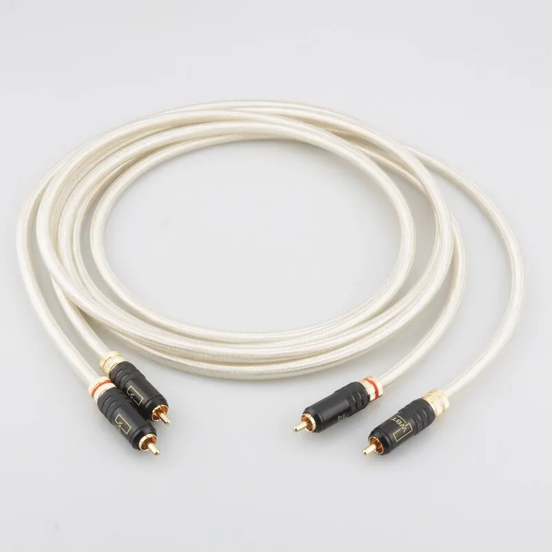 

High Quality A26 5N OCC Silver-Plated hifi audio Interconnect Cable with WBT-0144 gold plated connector