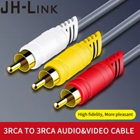 jh link classic premium gold plated contact 3rca male to 3rca male stereo audio video cable for carheadphone