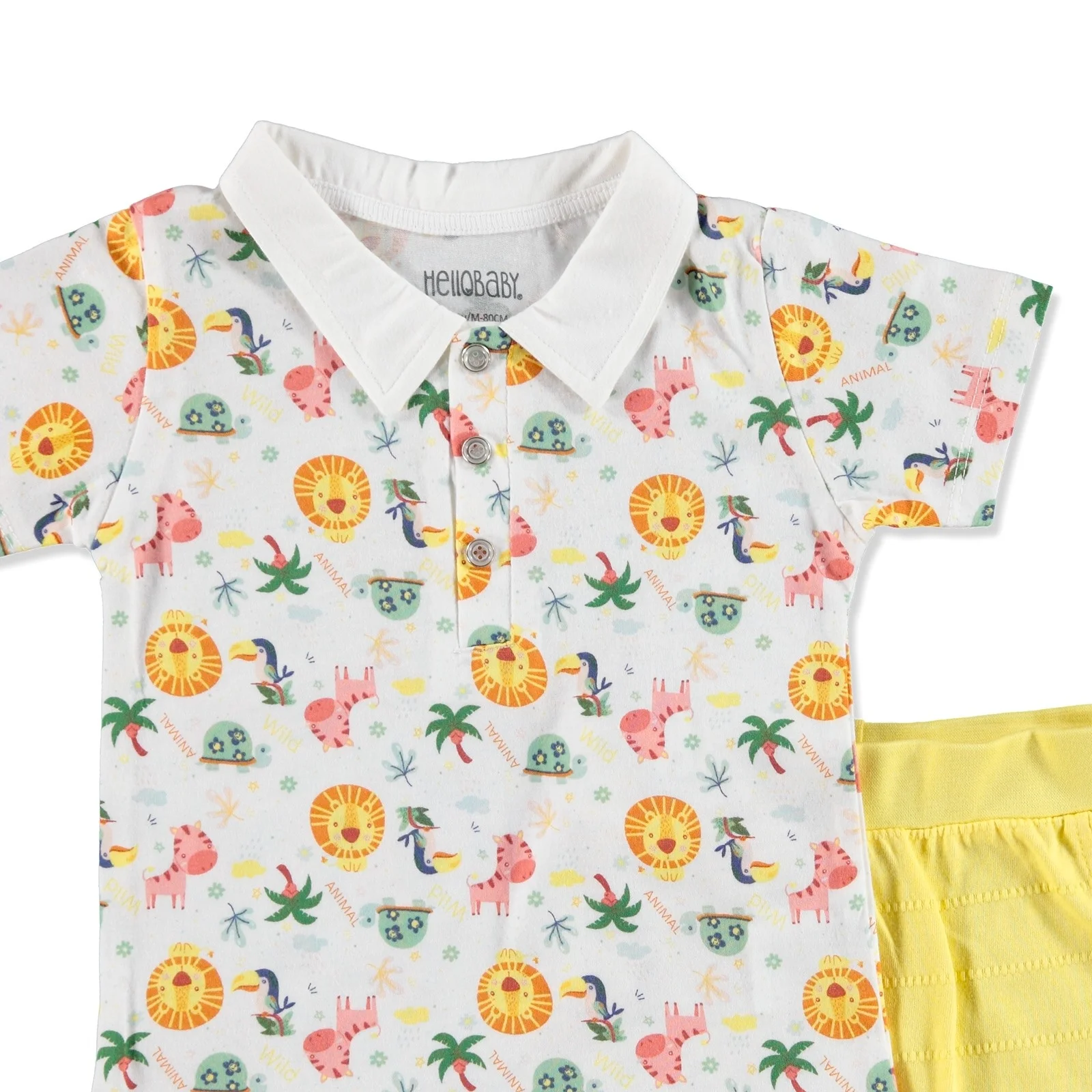 Ebebek HelloBaby/Летняя хлопковая футболка с короткими рукавами и круглым вырезом