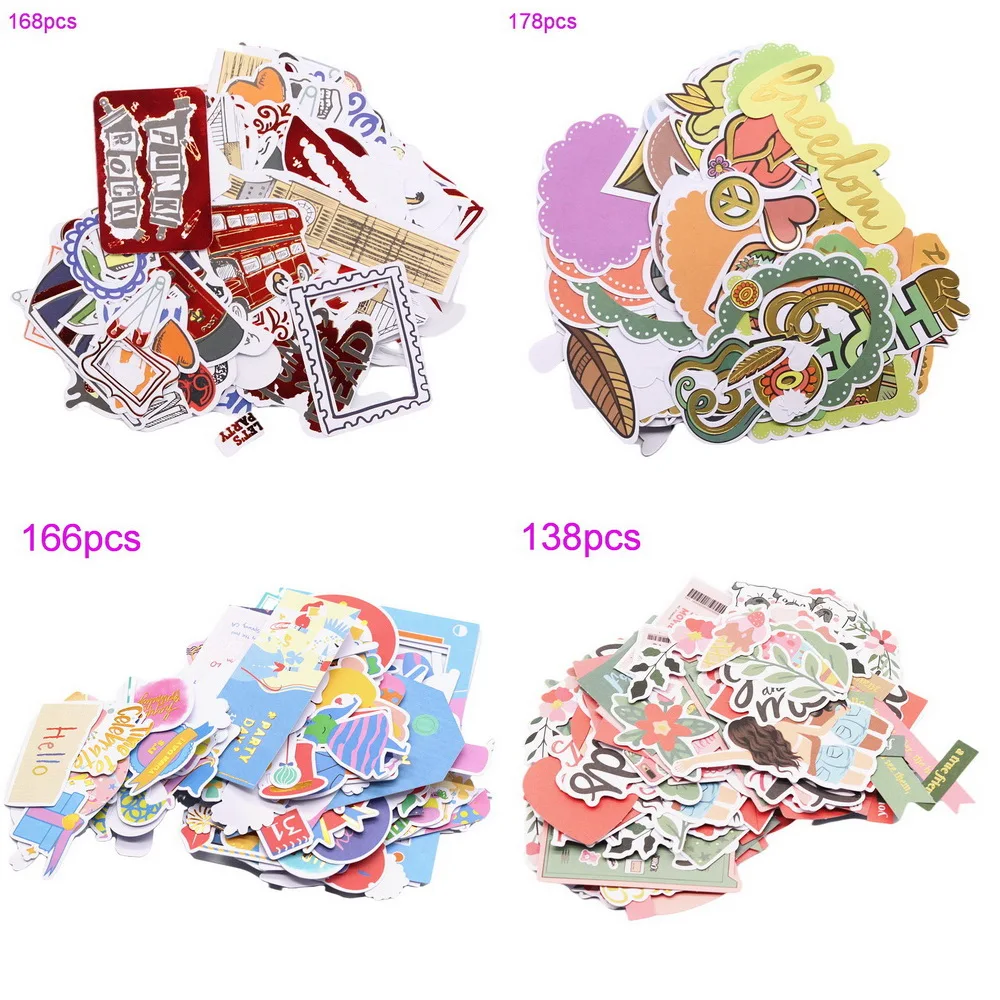 Creative Path 124pc Paper Diecuts Ephemera Shapes Embellishments Foil Christmas Craft Scrapbooking Cardmaking Journal Decoration