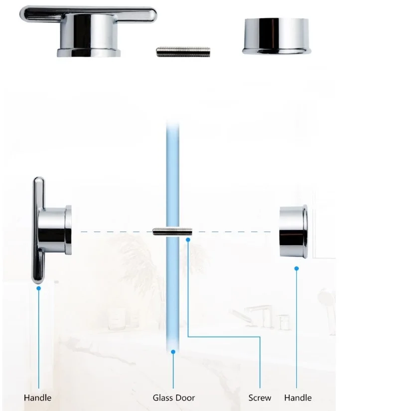 Ручки для душевых дверей из пластика. Душевая кабина. Для одного отверстия в