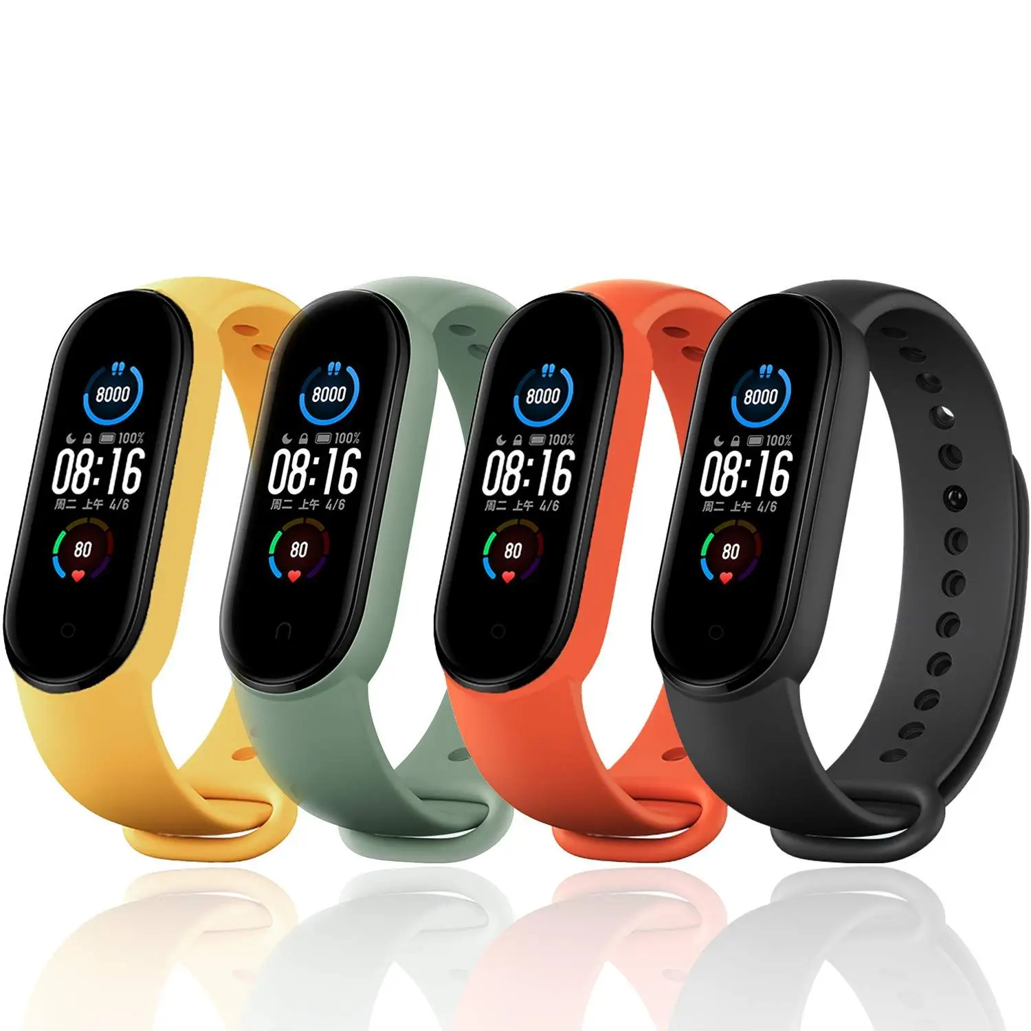 Сменный ремешок Xiaomi Mi Band 3/4/5/6 силиконовые браслеты для часов сменные цвета мягкие