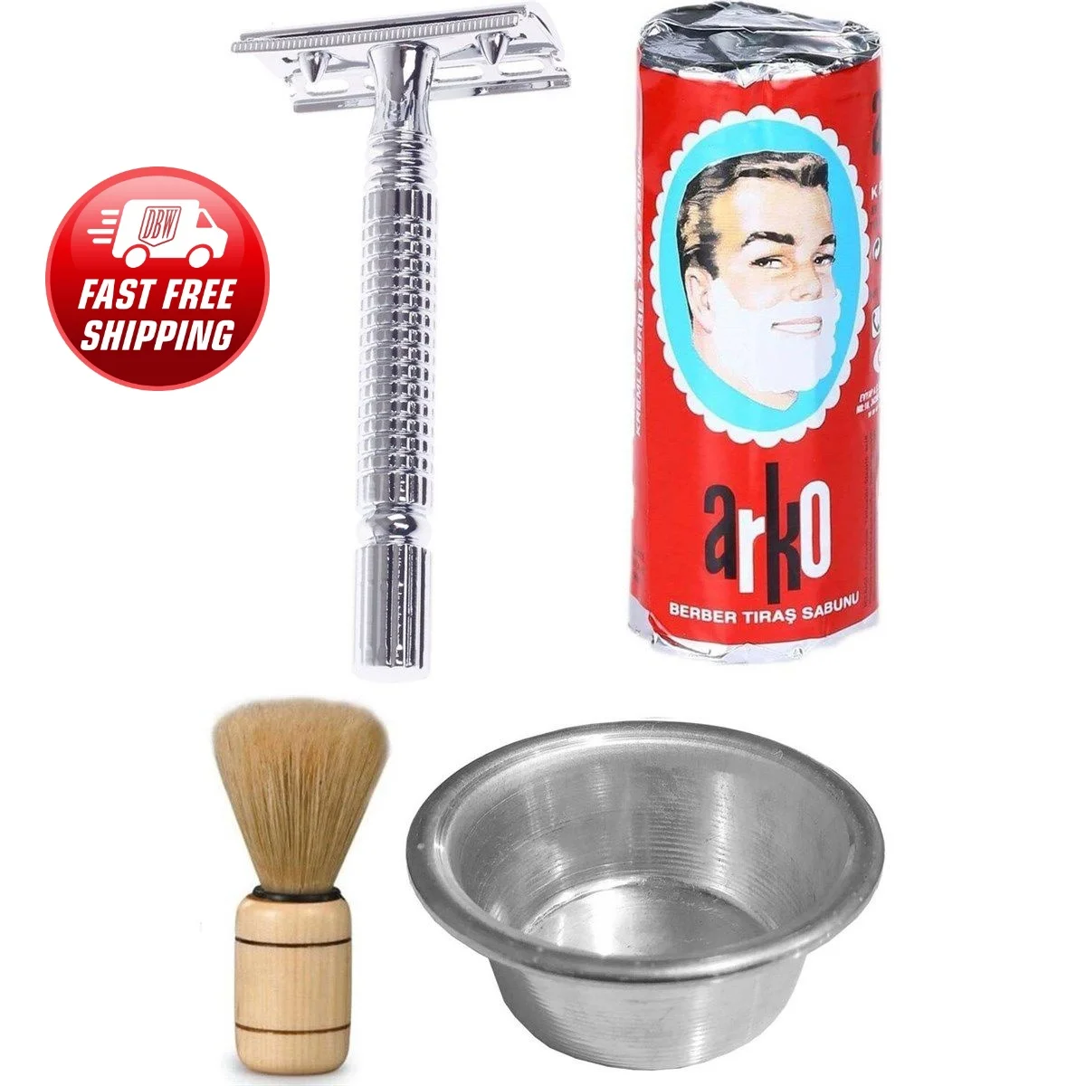 

Arko Shaving Soap + Razor + Shaving Brush + Foaming Bowl + 10 PCs razor Complete Set