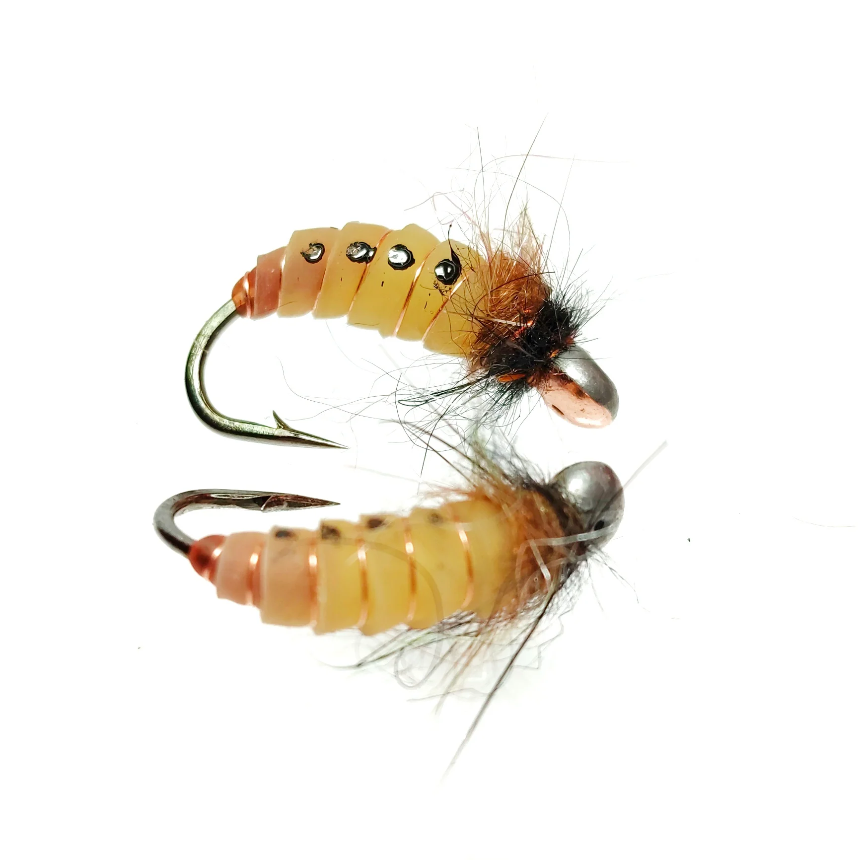 Мушка на мормышке КОРОЕД 2шт полупрозрачный nymph skin усиленном крючке Скуд мормышки