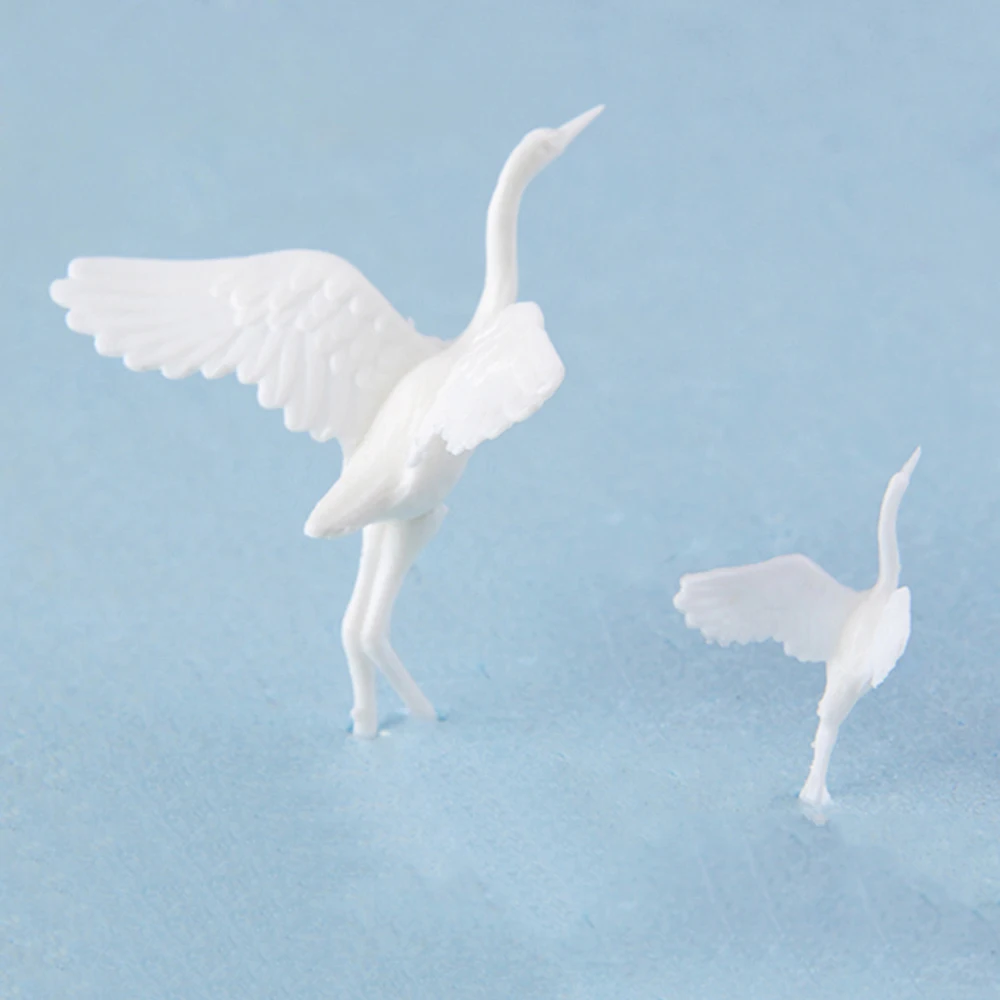 

2pcs/4pcs Simulation Miniature Red-crowned Crane Model DIY Manual Mini Landscape Sand Table Scene Background Decorative Ornament