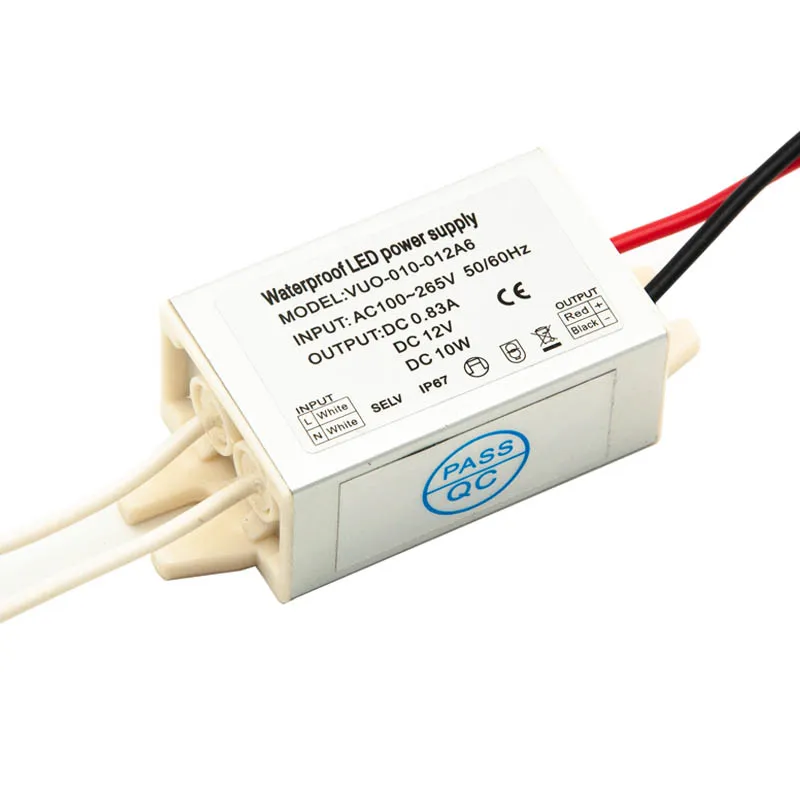 Waterproof Power Supply IP67 LED Driver Ac dc 12V/24V 12W Power Supply AC100-265V Input Electronic LED Transformer For Lamps