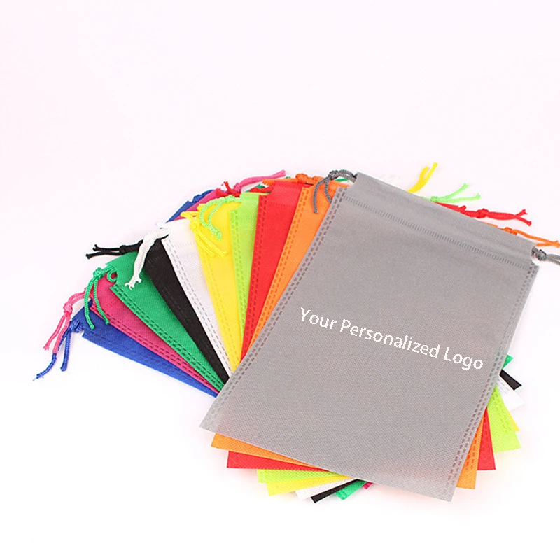 Подарочный пакет с логотипом на заказ многоразовая Нетканая сумка шнурке