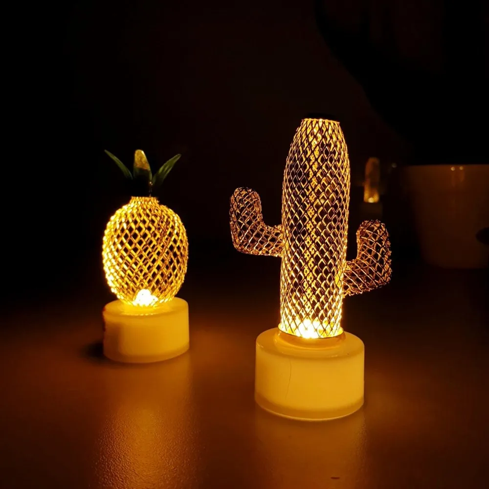

Pineapple Cactus Metal Mini Night Lamp Models, Stylish and Elegant, Decor
