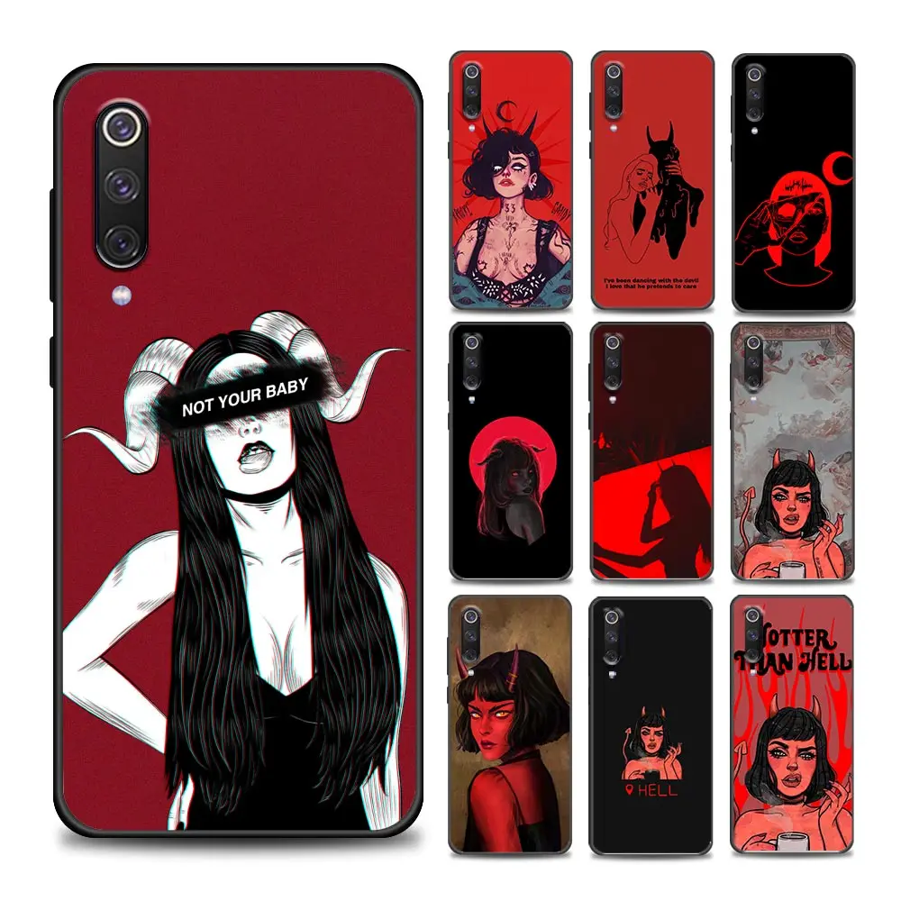 

Sexy Devil Woman Phone Case for Xiaomi Mi A2 8 9 Lite SE Pro 9T CC9 E Note10 5G 10T S Pro Lite Soft Silicone Cover Coque