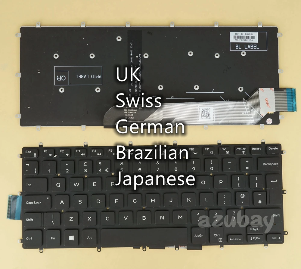 Британская швейцарская немецкая клавиатура BR JP для Dell Inspiron 5481 2 в 1 7460 15 7569 7579 7572 3480