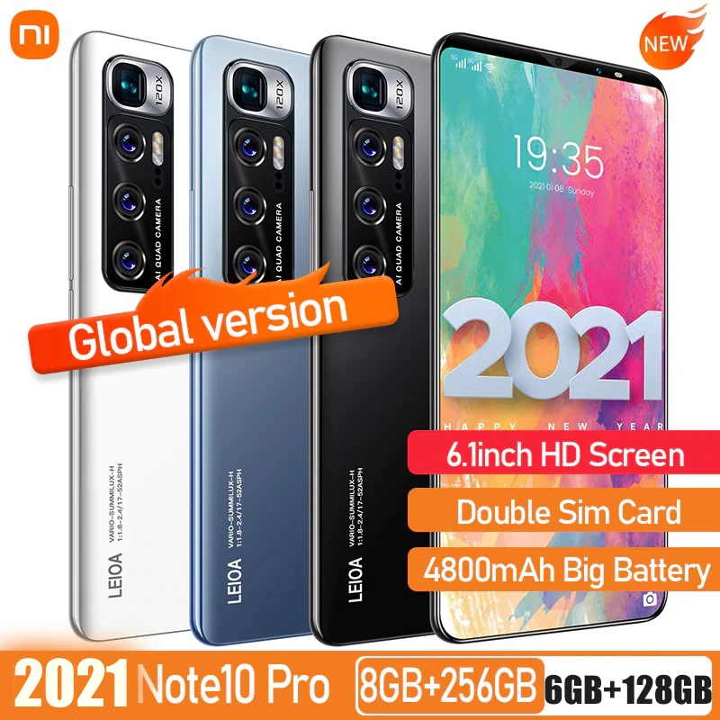 

Note 10 Pro Cellphones Smartphones Unlocked 4g/5g Smart Phones Android Cell Phones For Sale Telephone Mobile Phones 6.1Inch HD