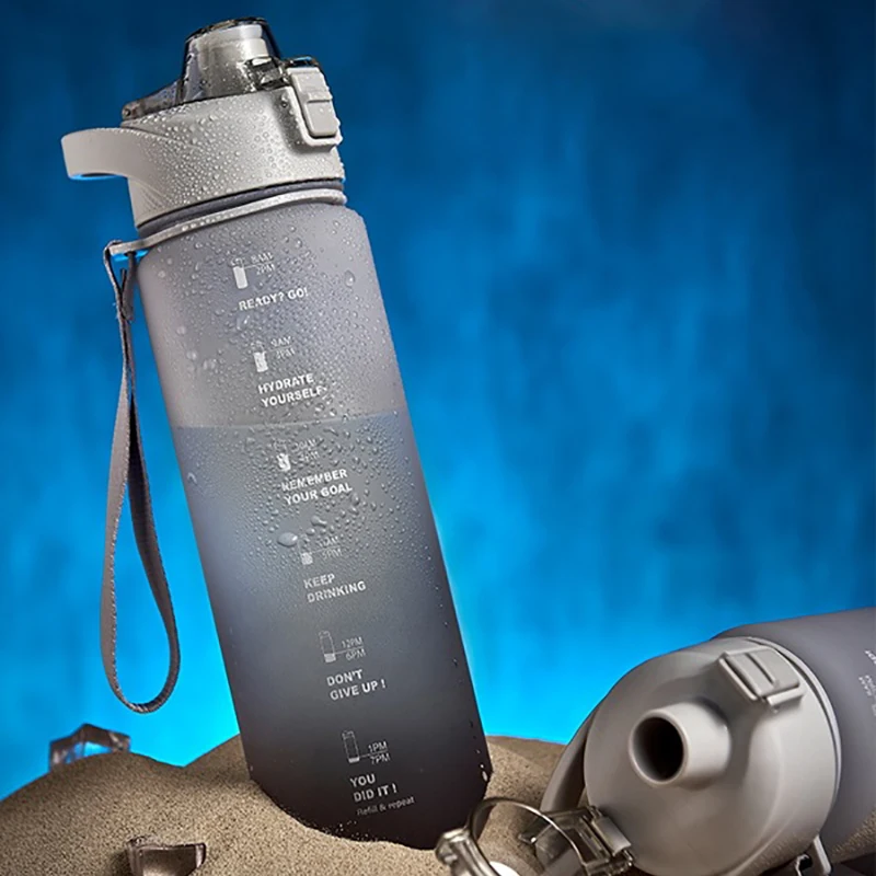 1 л Спортивная бутылка для воды с соломинкой портативные вместительные бутылки