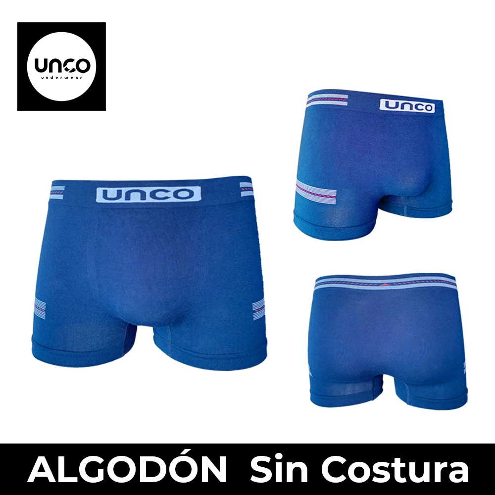 UNCO-Calzoncillos Hombre Bóxer Elástico y Cómodo sin costura Básico, Secado rápido. Ropa Interior Paq de 6, Multicolores