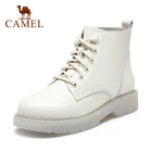 Женские полусапожки из воловьей кожи CAMEL, белые полусапожки с прозрачной подошвой, в британском стиле, для осени и зимы, 2021
