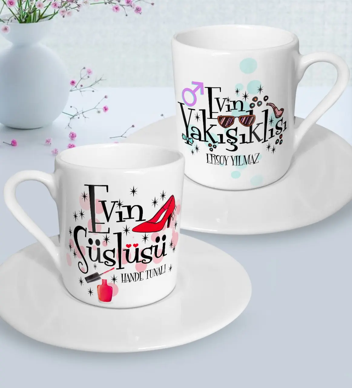 Персонализированные Двойной дом Süslüsü Yakışıklısı чашка для кофе по турецки в