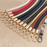 2pcs pu leather braided rope handles for handbag shoulder bag strap handmade bag diy accessories alloy metal hook buckle kz0346