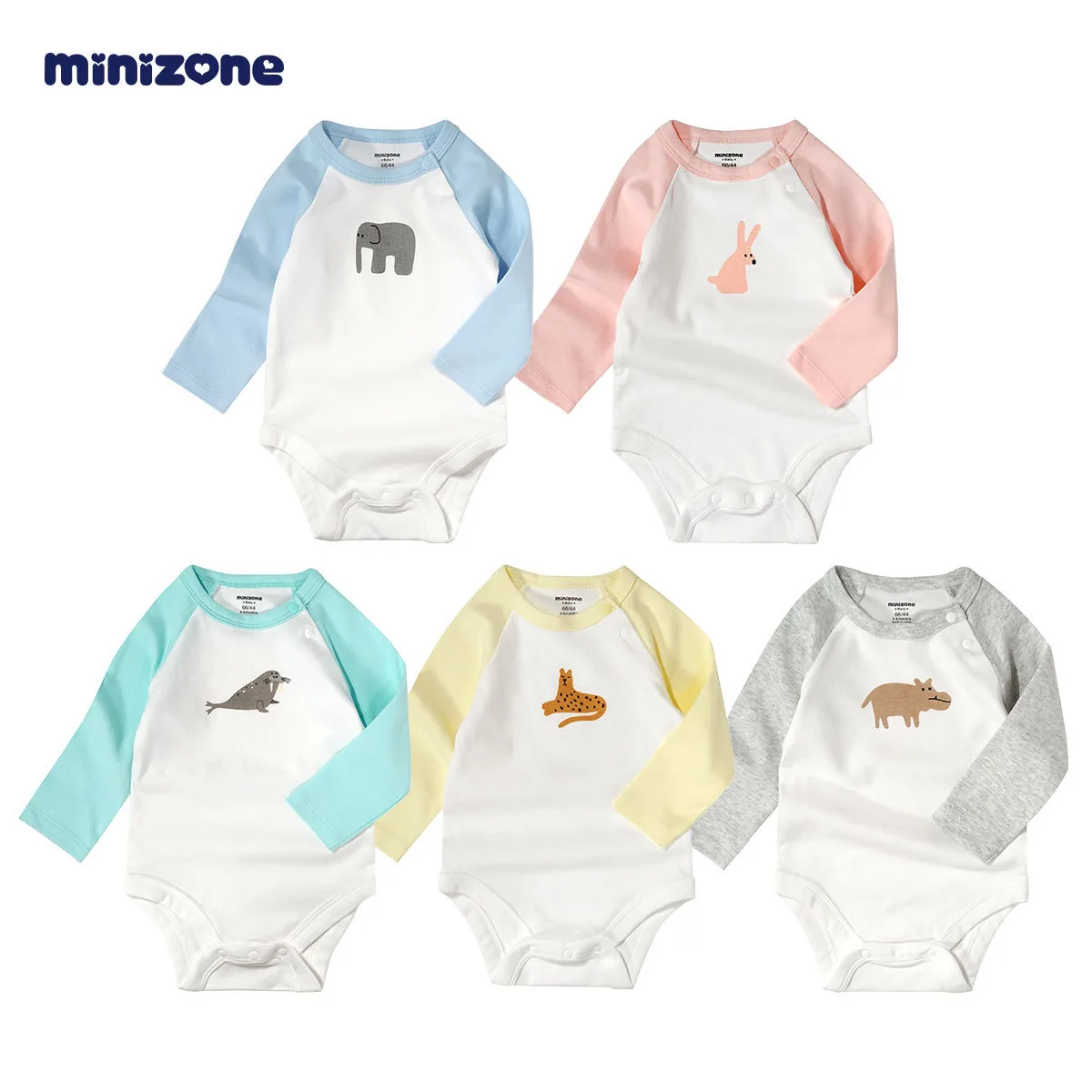 

MINIZONE long sleeve body suit for baby girl boy cotton nice color
