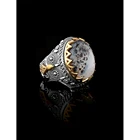 Высокое качество изготовления 925 пробы Серебряное мужское кольцо с натуральными камнями