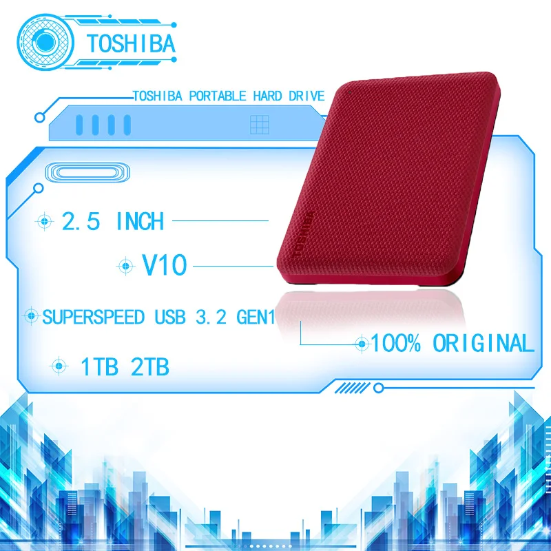 

Toshiba HDD V10 2TB USB 3.0 2.5 " Canvio Advanced HDD Portable External Hard Drive Disk Mobile 2.5 For Laptop Computer