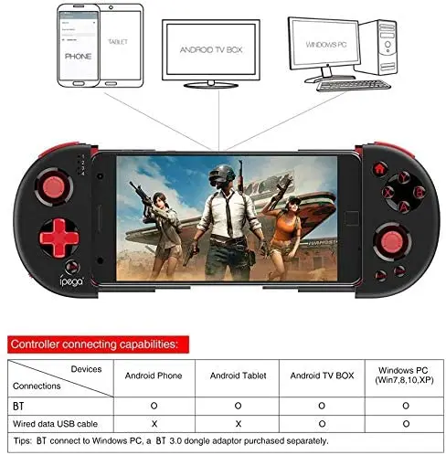 

iPega PG-9087S Wireless Gamepad Controller Joystick Telescopic Game Controller for IOS11 Android6.0 and above Tablet PC TV Box