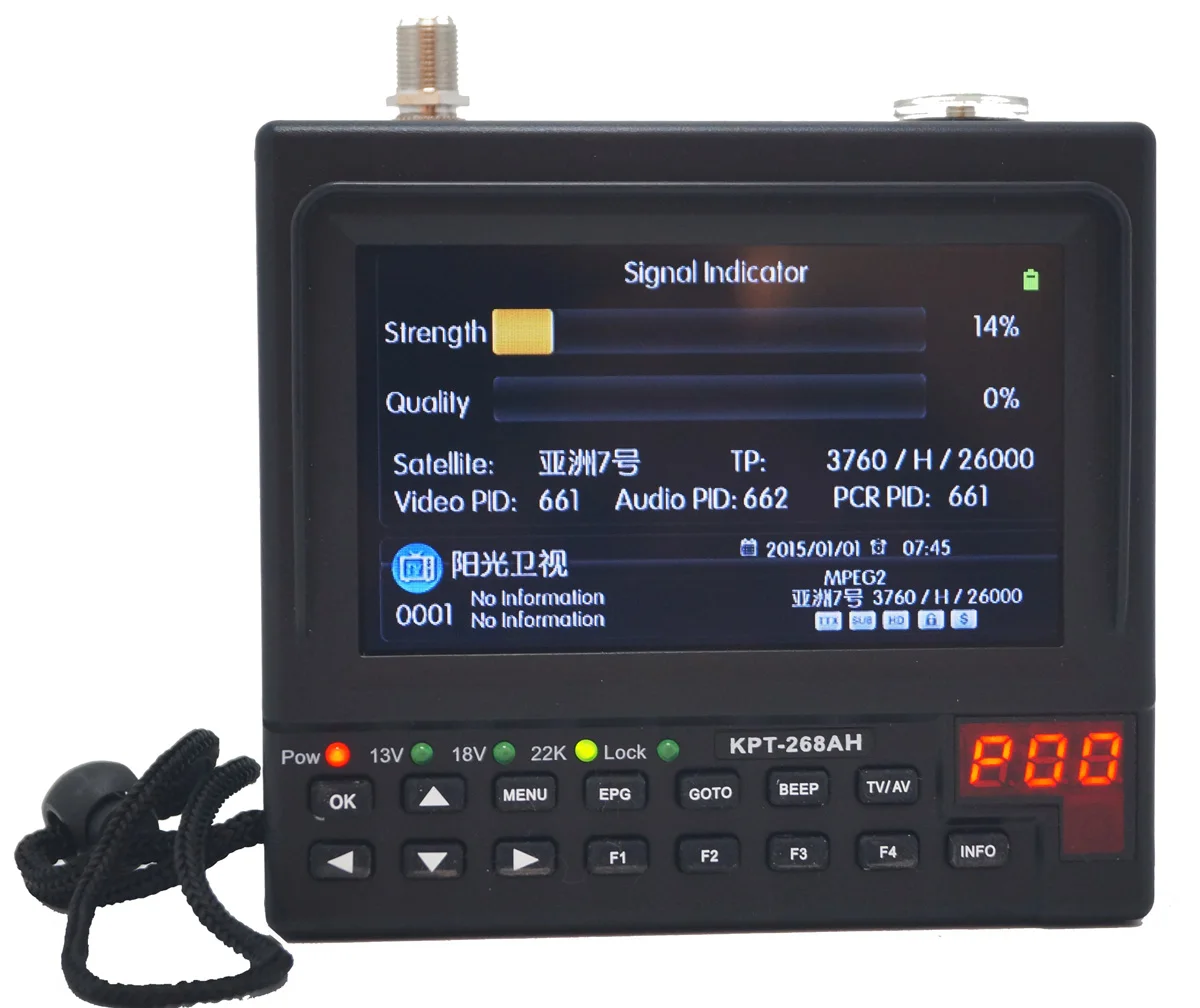 KPT 268AH спутниковый видоискатель DVB S2 Satfinder Full HD цифровой ТВ приемник измеритель MPEG 4