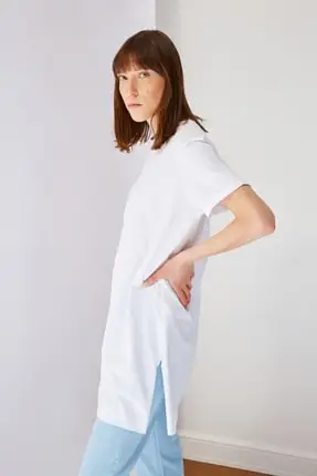 

Women's White Basic Tunic T-shirt Women Clothing Women 'S fashion 2021 Spring Summer Collection Free Delivery
