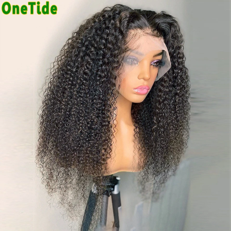 Afro Kinky Curly Human Hair 13x4 Lace Frontal Wig 250 Density Curly Lace Closure Wig Brazilian 30 Inch Lace Front Wigs For Women
