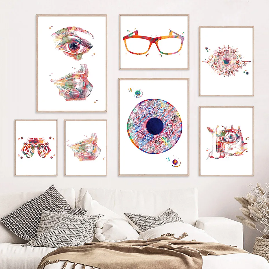 

Anatomy Eye Ophthalmologist Optometry Tool Abstract Nordic Posters And Prints Wall Art Canvas Painting Doctors Office Wall Decor