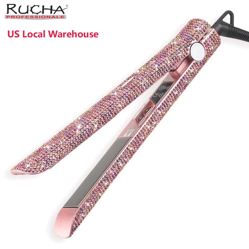 Щипцы для завивки волос из титана прямые или волнистые ЖК дисплей сверкающие