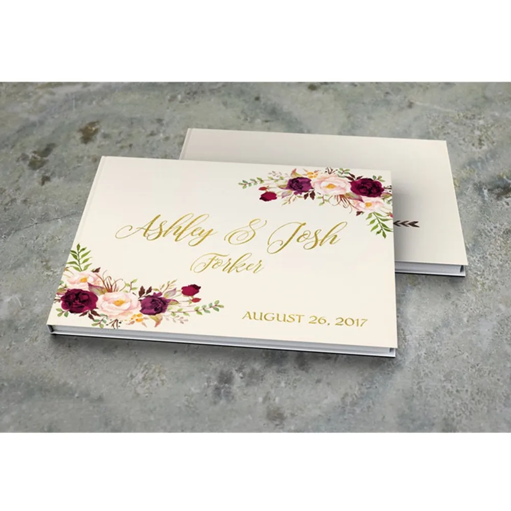 Золотая Свадебная Гостевая книга в деревенском стиле по индивидуальному заказу