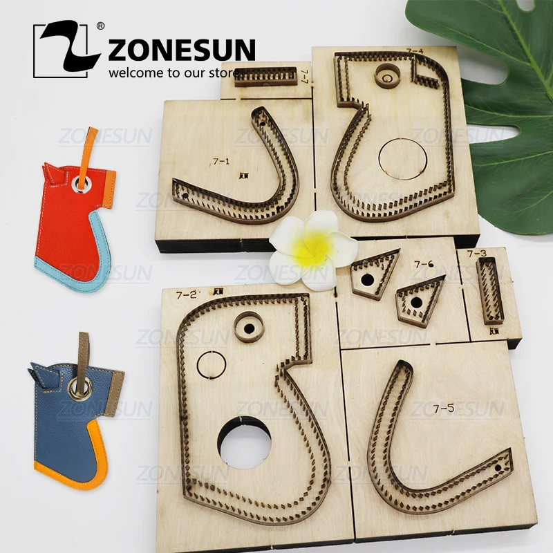 

ZONESUN Custom Horse Leather Key Chain Die Cuts For Handmade Key Ring DIY Hang Decoration Cutting Clicker Die Steel Rule Die