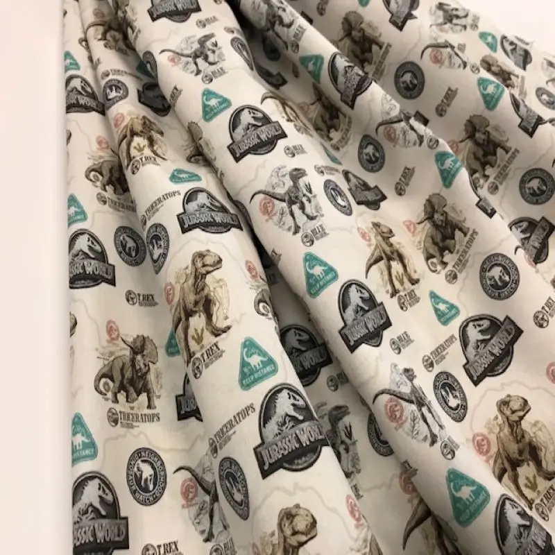 Хлопчатобумажные ткани ткань Мир Юрского периода с динозаврами декоративные