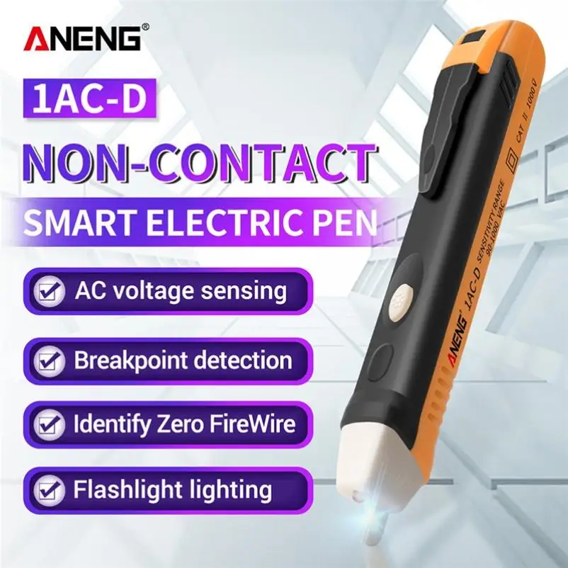 1AC D Бесконтактный индукционный тестовый карандаш AC 12 1000 В детекторы напряжения