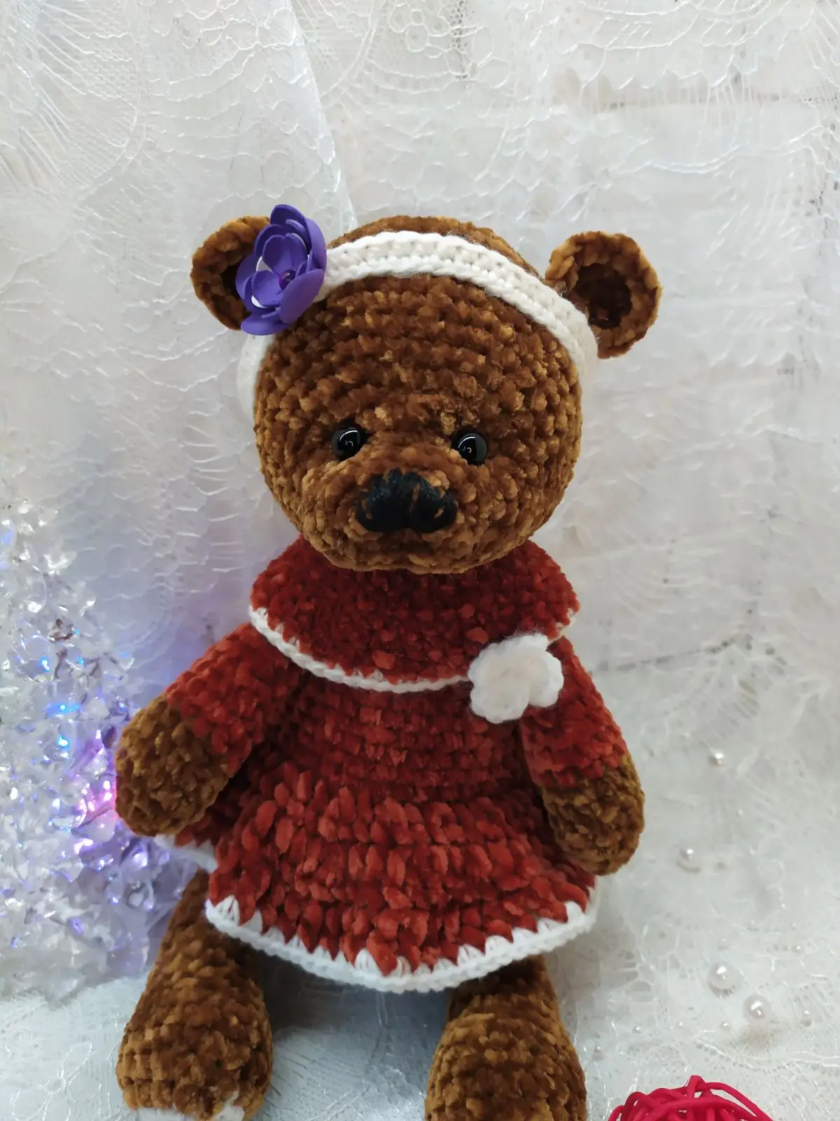 Вязаная игрушка.Подарок для девочки.Вязаная мишка.Амигуруми | Плюшевые животные