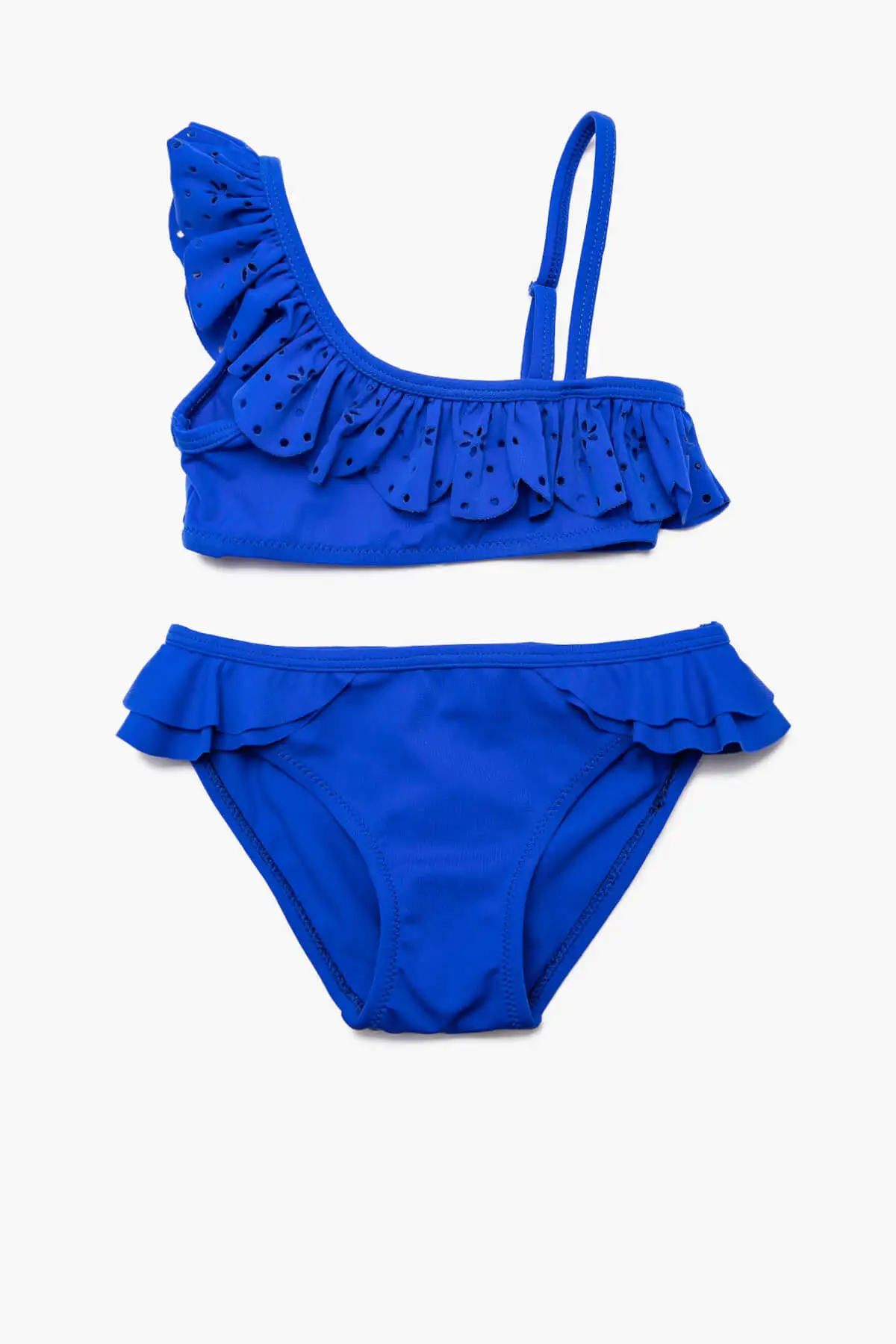Coton Kids/детское голубое бикини с оборками| |