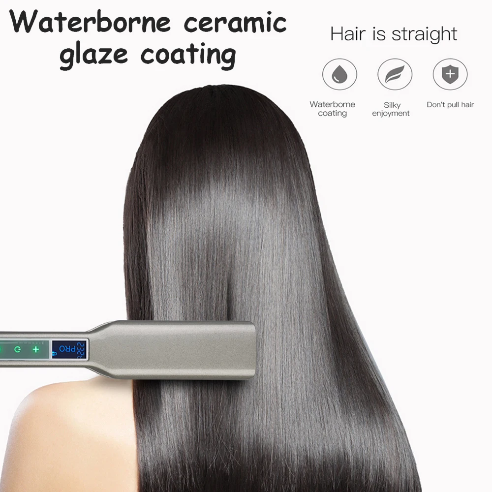 Выпрямитель для волос умный сенсорный ЖК-дисплей керамическая нагревательная