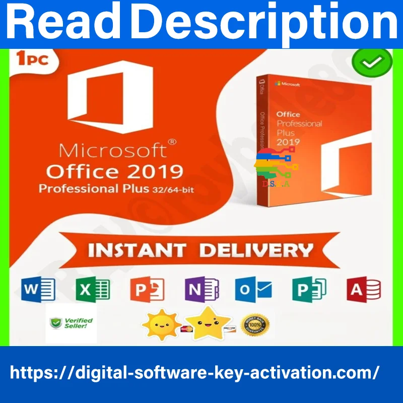Microsoft office 2019 professional plus✅ key✅ pro✅ 32/64✅MS retail✅global lifetime✅multi Language Fast Delivery