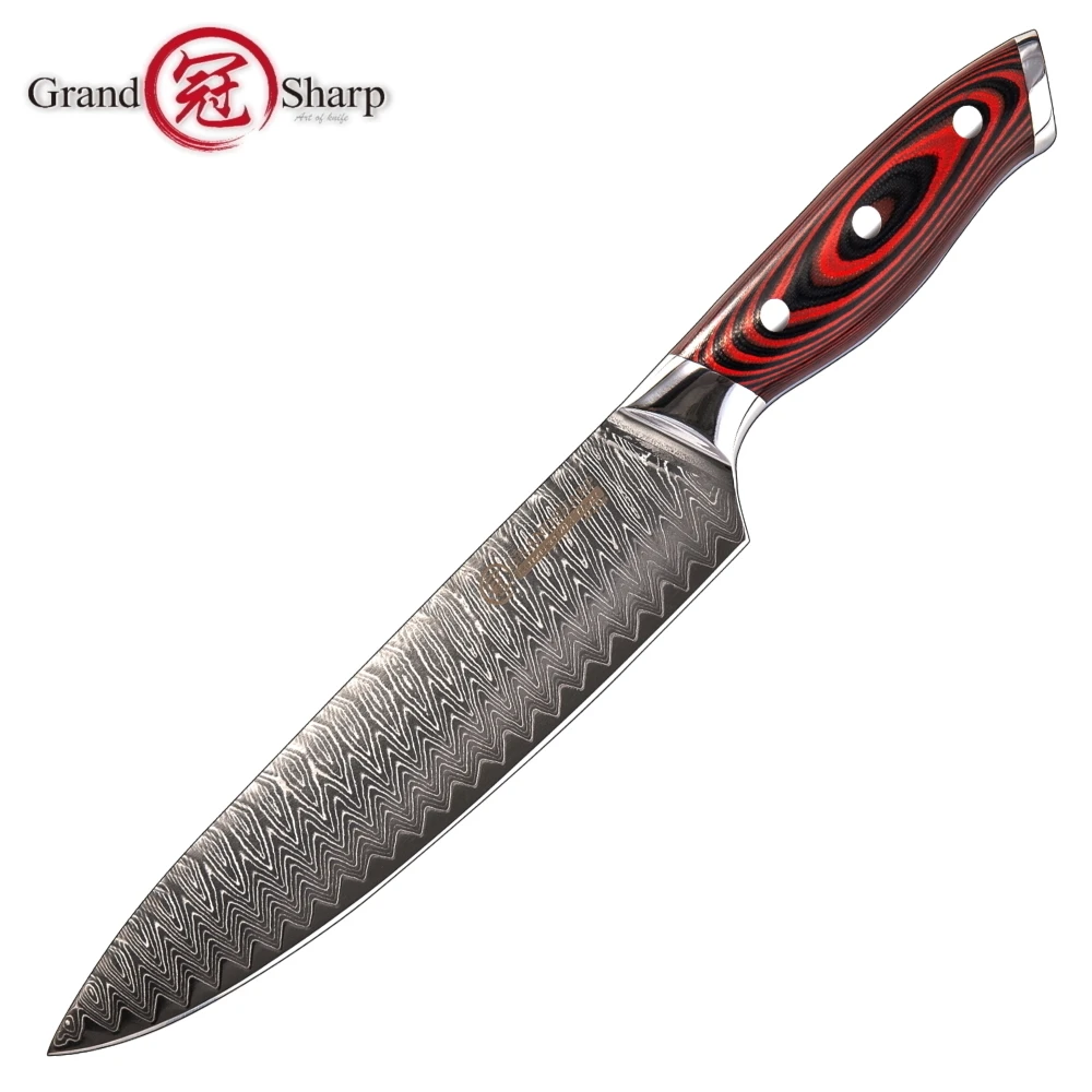 GRANDSHARP 8 дюймов японские кухонные ножи 67 слоев vg10 Дамасская сталь мясной нож шеф-повара Овощной мульти инструменты для приготовления пищи Кливер