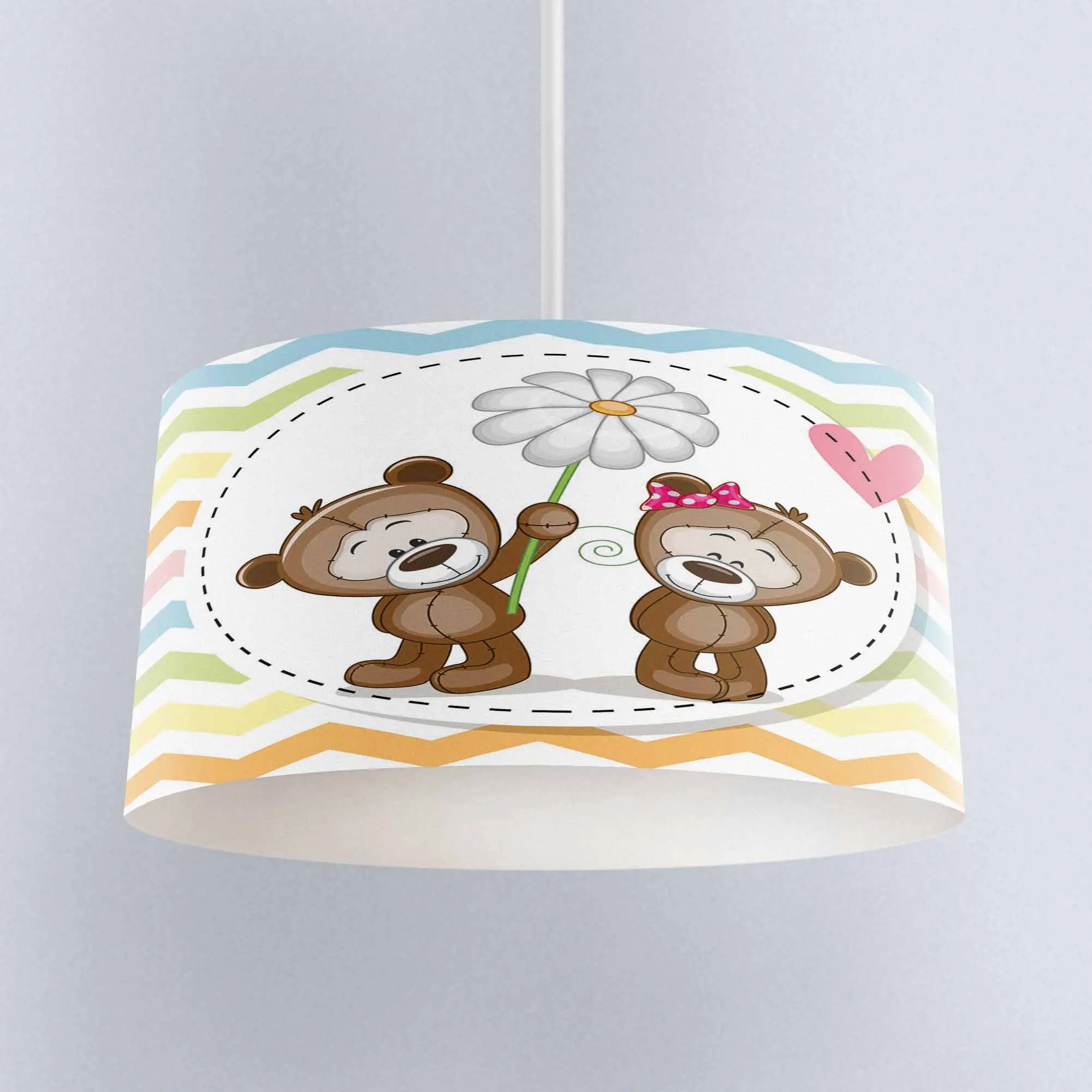 Другое Цвет оранжевый синий зеленый линии мишки с принтом в виде ромашек ткани